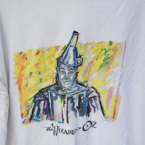 The Wizard Of Oz Tin Man Big Graphic Tee T Shirt White L XL Men Women 1997 TEC - Picture 1 of 11